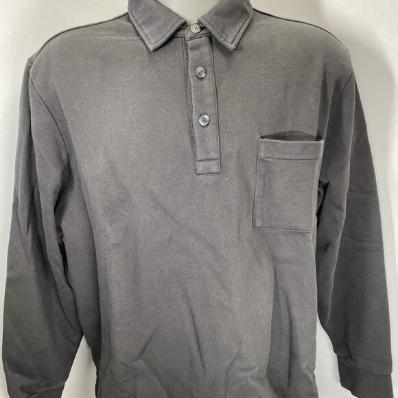 Joe's Jeans Men's Polo Sweatshirt Washed Black Size XL Collared Relaxed Fit - Picture 1 of 10